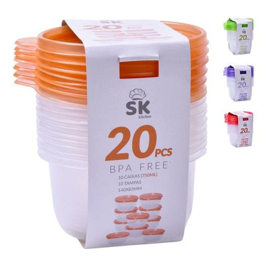 Set mit 20 Mehrzweckbehältern