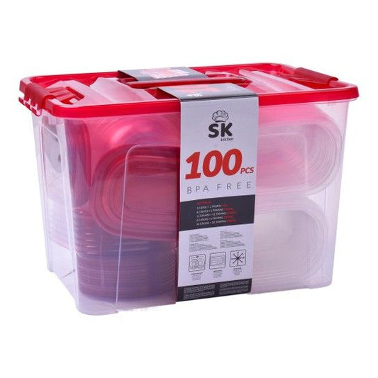 Set mit 100 Mehrzweckbehältern