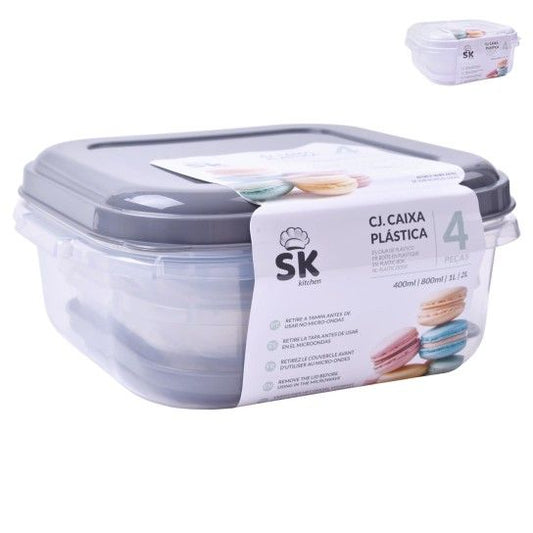 Set mit 4 Aufbewahrungsboxen mit Deckel